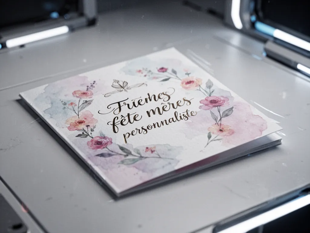 Couverture sobre avec fleurs et image photo centrée