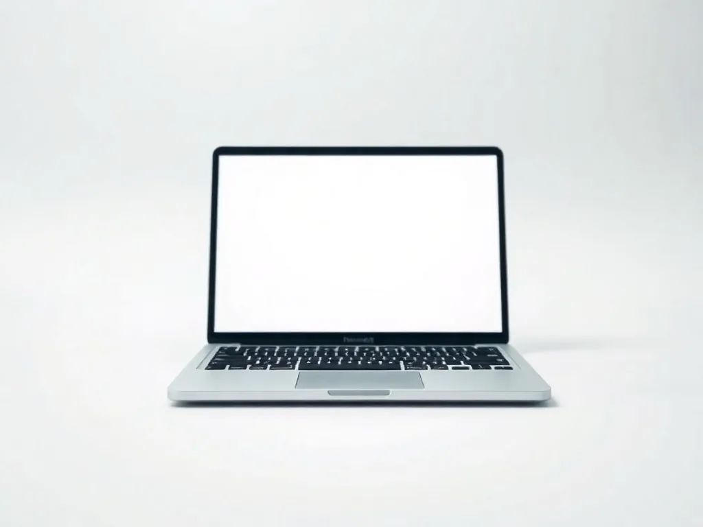 MacBook Pro ouvert avec un écran fissuré, moitié supérieure montrant des lignes colorées sur fond noir