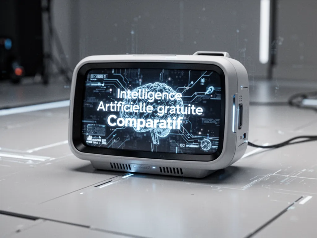 Illustration conceptuelle d'une interface d'intelligence artificielle affichant texte, images et fichier PDF