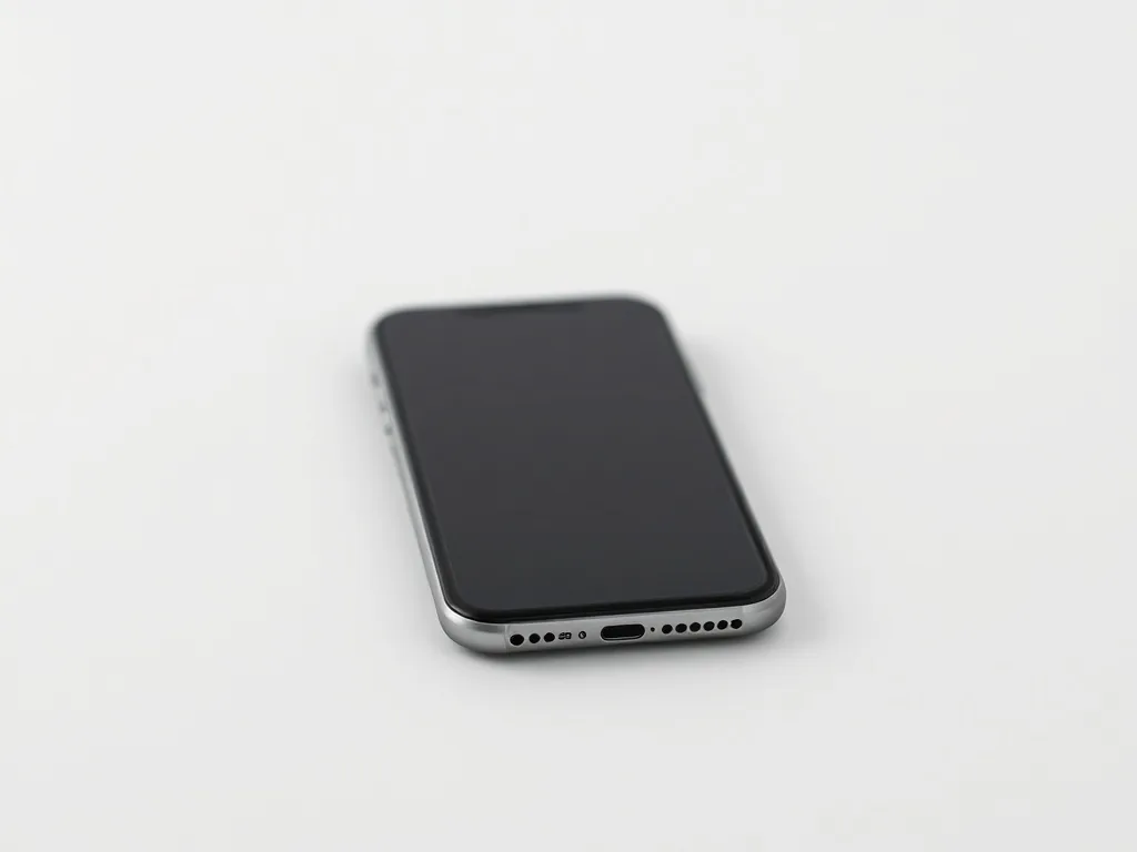Gros plan d'un iPhone X avec la vitre arrière brisée, posé sur un plan de travail à côté d'une nouvelle vitre de rechange et d'un pistolet à air chaud