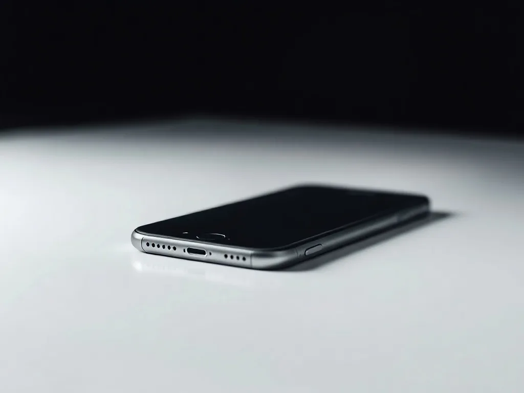 Gros plan d'une vitre de protection posée sur un iPhone 6, bords arrondis transparents